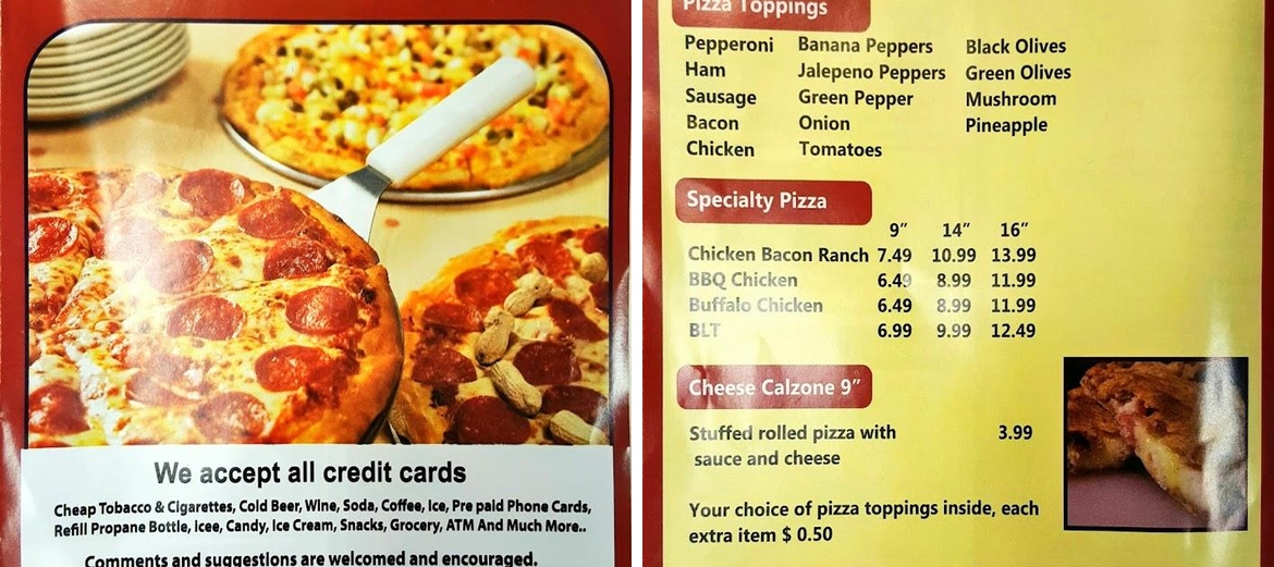 New Market Pizza Menu